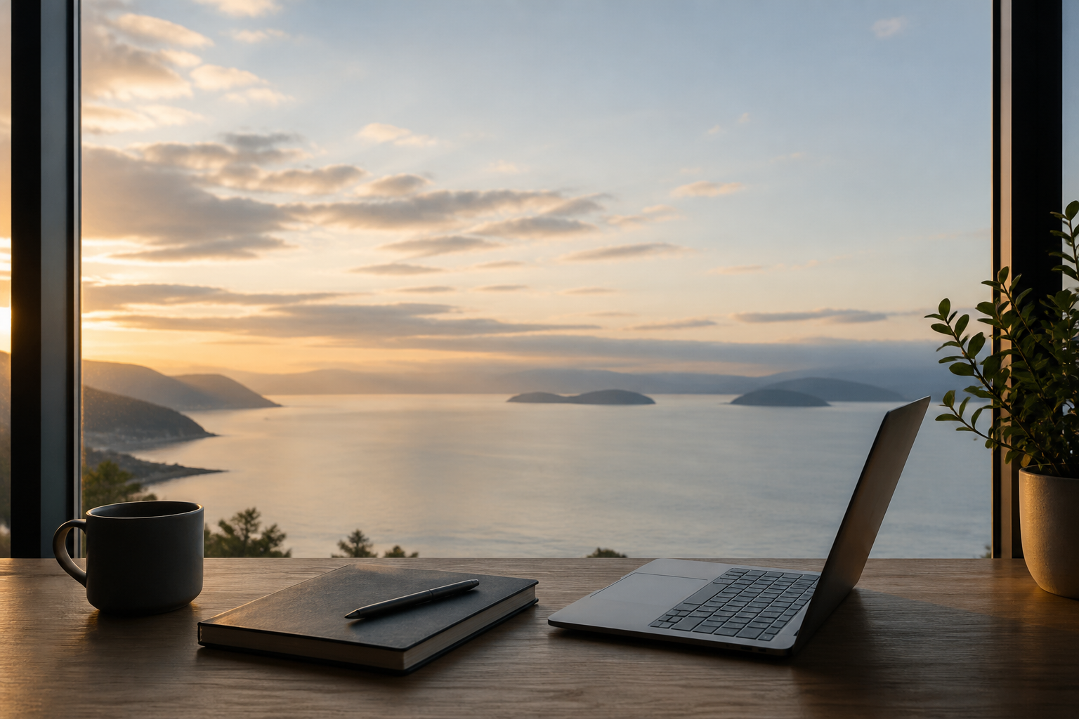 desk with background view
